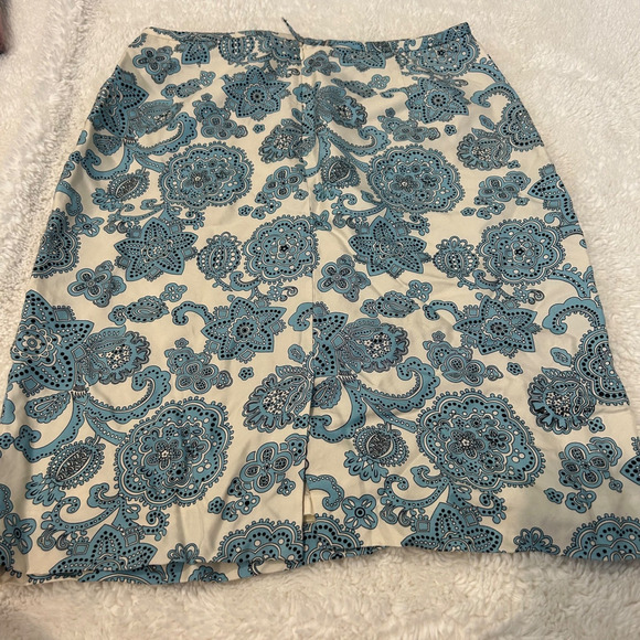 VTG Ann Taylor Women's Size 8 Blue/White Paisley 100% Skirt Maxi‎ Skirt - Picture 2 of 6
